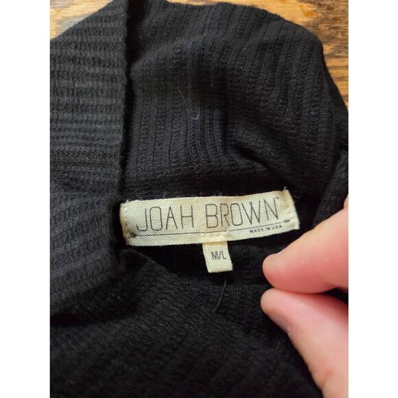 Joah Brown Classic Turtleneck Black Rib sz M/L - Picture 3 of 5